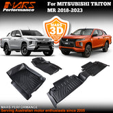 TPE 3D Moulded Car Floor Mats for Mitsubishi Triton Dual Cab MR 2018-2023