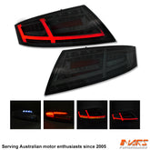 Full Smoked Full LED 3D Stripe Bar Tail lights with Sequential Indicator for AUDI TT 8J 2006-2014