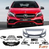 AMG A45 MY16 Update Style Front Bumper Bar Bodykit with Carnards for Mercedes-Benz A Class W176 2012-2018
