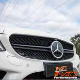 Gloss Black C63-S AMG Style Front Bumper Bar Grille for Mercedes-Benz MY15-MY18 C-Class W205 Sedan & C205 Coupe
