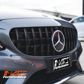 Black AMG C63 Panamericana Style Front Bumper Bar Grille Grill Bodykit for Mercedes-Benz 2015-2018 C-Class W205 Sedan & C205 Coupe