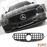 Black Panamericana C63 Style Front Grille Grill Bodykit for Mercedes-Benz C-Class W206 with NON AMG Sport Bumper Bar 2022-24