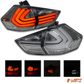 Full Smoked 3D Stripe Bar Full LED Tail Lights for Nissan X-TRAIL T32 Series 1 2014-2017
