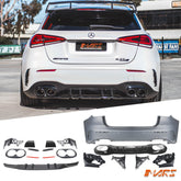 A45 - S Style Rear Bumper bar & Diffuser Bodykit for Mercedes - Benz A - Class W177 Hatch & A35 AMG 2018 - 2024 - Mars Performance