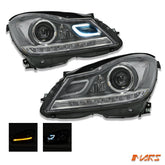 AMG C63 Style Projector DRL Head Lights for Mercede - Benz C - Class W204 C204 2011 - 2014 - Mars Performance