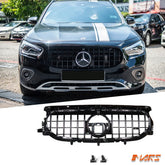 Black AMG Panamericana GLA45 Style Front Bumper Bar Grill Grille Bodykit for Mercedes - Benz GLA - Class H247 - Non - Sport Bumper - Mars Performance