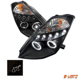 Black Angel Eyes Projector Head Lights for Nissan Z33 350Z 2003 - 2005 Series 1 - Mars Performance