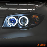 Black CCFL Angel - Eyes Projector Head Lights for BMW 1 - Series E81 E87 Hatch E82 Coupe & E88 Convertible 2004 - 2013 - Mars Performance