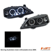 Black CCFL Angel - Eyes Projector Head Lights for Holden Astra G 1998 - 2004 Sedan & Hatch - Mars Performance