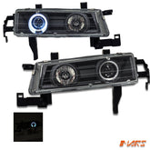 Black CCFL Angel - Eyes Projector Head Lights for Honda Prelude 1992 - 1996 - Mars Performance