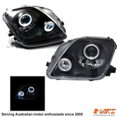 Black CCFL Angel - Eyes Projector Head Lights for Honda Prelude 1997 - 2001 - Mars Performance