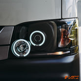 Black CCFL Angel Eyes Projector Head Lights for Toyota Hiace VAN 2005 - 2010 - Mars Performance