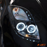 Black CCFL Angel Eyes Projector Head Lights for Toyota Yaris 2005 - 2008 Hatch - Mars Performance