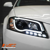 Black DAY - Time 3D LED DRL Projector Head Lights for AUDI A3 8P 2003 - 2008 Pre Facelift model - Mars Performance