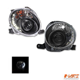Black DRL Day - Time Dual Beam Projector Head Lights for Fiat 500 500C 2008 - 2013 - Mars Performance