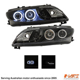 Black DRL LED & CCFL Angel - Eyes Projector Head Lights for Mazda 6 Sedan & Hatch 2002 - 2007 - Mars Performance
