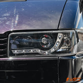 Black DRL LED Day Time Projector Head Lights for VolksWagen VW Transporter T4 VAN 1994 - 2003 - Mars Performance