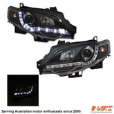 Black DRL LED Head Lights for Ford FPV Series 1 Falcon FG XR6 & XR8 Sedan & Ute - Mars Performance