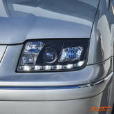 Black DRL LED Projector Head Lights for VolksWagen Bora & Jetta 1998 - 2004 MK4 - Mars Performance