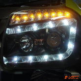 Black DRL LED Projector Head Lights with LED Indicators for Suzuki Jimny SN 1999 - 2018 - Mars Performance