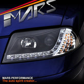 Black DRL LED Projector Head Lights with LED Indicators for VolksWagen VW Passat 2001 - 2005 - Mars Performance
