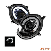 Black F56 Style 3D LED Bar DRL Dual Beam Projector Head Lights for Mini Cooper R55 R56 R57 R58 R59 2007 - 2013 (Replace Factory Halogen Model) - Mars Performance