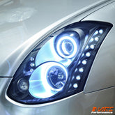 Black High Power LED DRL & Angel Eyes Projector Head Lights for Nissan & Infiniti G35 V35 Coupe 2003 - 2008 - Mars Performance