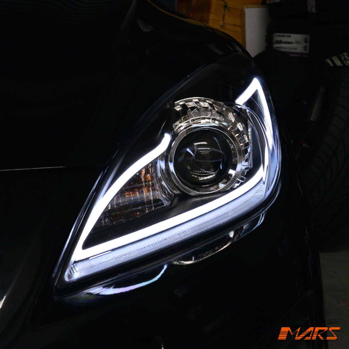 Black LED 3D DRL Style Projector Head Lights For MAZDA 3 BL 2009 2013 black-led-3d-drl-style-projector-head-lights-for-mazda-3-bl-2009-2013