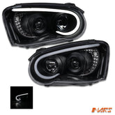 Black LED 3D Stripe DRL & Projector Head Lights for Subaru Impreza 2003 - 2005 Sedan & Wagon - Mars Performance