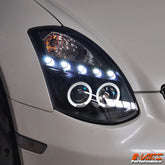 Black LED DRL & Angel Eyes Projector Head Lights for Nissan & Infiniti G35 V35 Coupe 2008 - 2008 - Mars Performance