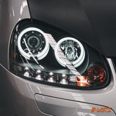Black LED DRL & Angel Eyes Projector Head Lights for VolksWagen VW Golf MK - 5 V 2004 - 2009 - Mars Performance