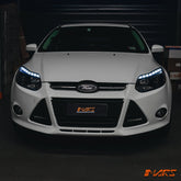 Black LED DRL Day - Time Projector Head Lights for Ford Focus LW 2012 - 2015 - Mars Performance