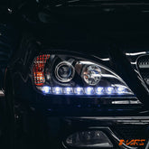 Black LED DRL Day Time Projector Head Lights for Mercedes - Benz ML W163 1998 - 2001 - Mars Performance