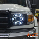 Black LED DRL & Dual Beam Head Lights for Toyota Land Landcruiser 70 Series 2007 - 2022, FJ70 LC73 LC76 LC78 LC79 - Mars Performance