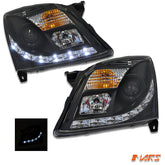 Black LED DRL Projector Head Lights for Holden Vectra ZC 2002 - 2005 - Mars Performance