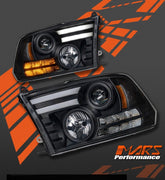 Black LED DRL Projector Head Lights with LED Indicators for RAM 1500 EXPRESS 2009 - 2022 - Mars Performance