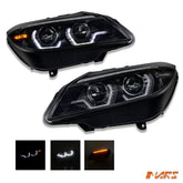 Black LED DRL Projector Head Lights with Sequential Indicators for BMW Z4 E89 LCI 2014 - 2016 - Mars Performance
