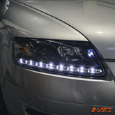 Black LED DRL Style Projector Head Lights for AUDI A6 2004 - 2011 C6 4F - Mars Performance