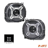 Black LED X Shape DRL Dual beam Projector Head Lights for JEEP Renegade BU 2015 - 2018 - Mars Performance