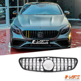 Black Panamericana Front Bumper Bar Grill Grille Bodykit for Mercedes - Benz S - Class Coupe W217 C217 S63 S65 AMG - Mars Performance