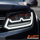 Black R Style Full LED DRL Projector Head Lights with Sequential Indicators for Volkswagen Amarok 2012 - 2016 - Mars Performance
