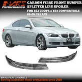 Carbon Fibre Front Bumper Splitter Lips Spoiler Bodykit for BMW 3 - Series E92 Coupe & E93 convertible 2006 - 2009 Pre LCI - Mars Performance