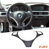 Carbon Fibre Steering Wheel Cover Interior Trim for BMW 3 Series E90 E91 E92 E93 - Mars Performance