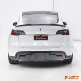 Carbon Print Aero DYNAMIC Rear Bumper Splitters Spoiler & Diffuser BodyKit for Tesla Model Y 2022 - 2024 - Mars Performance
