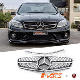 Chrome Black Update Style Front Bumper Grille Grill Bodykit for Mercedes - Benz W204 AMG C63 2007 - 2011 - Mars Performance
