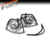 Chrome Clear Front Bumper Bar turn Signal Indicator Corner lights for BMW E36 3 - Series 4 doors Sedan 1991 - 1998 - Mars Performance