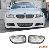 Chrome M3 style front bumper bar grill grille bodykit for BMW 3 - Series E90 Sedan & E91 Wagon 2009 - 2011 LCI - Mars Performance