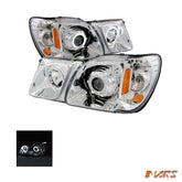 Clear CCFL Angel Eyes Projector Head Lights for Lexus LX470 1998 - 2007 J100 - Mars Performance