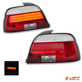 Clear Red 3D LED Stripe Bar Tail Lights for BMW 5 - Series E39 Sedan 1995 - 2000 - Mars Performance