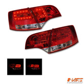 Clear Red LED Tail Lights for AUDI A4 S4 RS4 S - Line B7 AVANT Sports Station Wagon - Mars Performance
